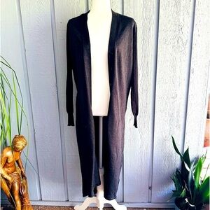 Marienbad Black Cardigan Duster Long Sheer Small Women's Cover Up European Brand